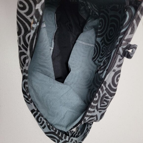 Boho Shoulder Bag Large Pouch Zipper Button Wide Strap Cotton Thailand Hippie - Picture 5 of 7